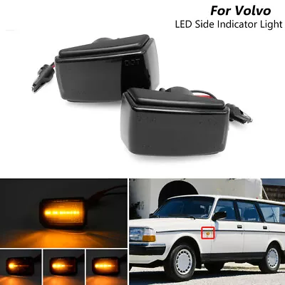 Dynamic Black LED Side Indicator Light For Volvo V90 S90 V70 S70 V40 S40 850 940 • $23.99