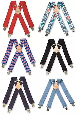 £10.11 • Buy Brimarc Mens Heavy Duty Metal Clip Wide Work Trouser Braces Assorted Patterns