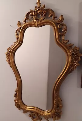 Vtg Ornate Mirror Goldtone Wall Hollywood Syroco Read Description  • $114.99