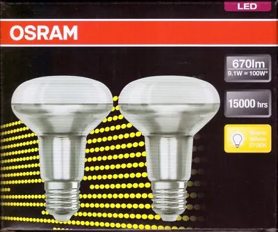 2pk Osram LED Outdoor Spot Light 9.1W (100W) R80 670 Lumen Warm White E27 Bulb • $25.88