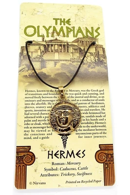 £6.90 • Buy Bronze Hermes / Mercury Coin Pendant (Greek Olympian God Necklace)