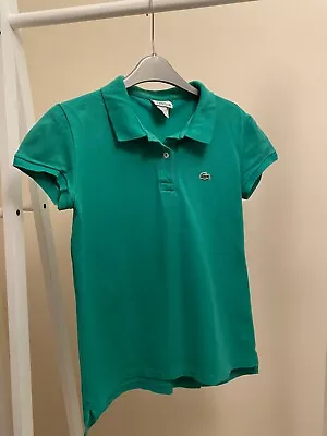£9.99 • Buy Ladies Lacoste Size 40 Racing Green Fitted Polo Shirt Top Chest 34  Suit 8-10