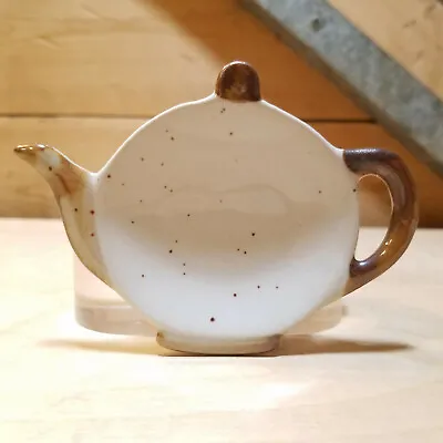 Tea Pot Shaped Plate Red & Gray Clay Cute Mini Spoon Rest  Swanky Barn • $12.95