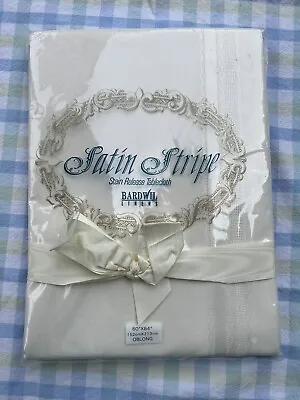 Brand New & Sealed Bardwill Linens Ivory Tablecloth 60 X 84 Oblong Stain Release • $15