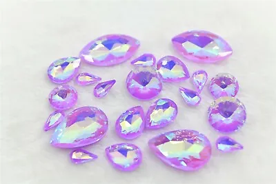 Milky Purple Ab Rhinestones Navette Rivoli  Teardrop Diamond Jewelry Accessories • $20.61