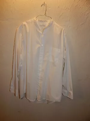 BANDED Collar Collarless Nehru Shirt Sale Men L Van Heusen White Cotton Blend • $13.99