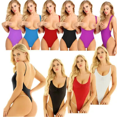 $13.19 • Buy Women One Piece Monokini Swimsuit Open Bust Sheer Swimwear Bikini Thong Bodysuit