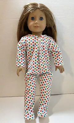 American Girl Doll Emily Retired Pleasant Company Blue Eyes Polkadot PJ’s *Read • $37.97