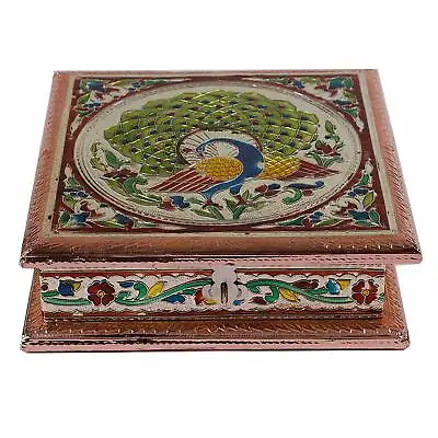 New Wooden Meenakari Mukhwas Box Dry Fruit Box Decorative Item 8  X 8  • $52.25