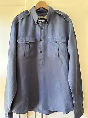 RM WILLIAMS  MENS Sz XXL  Denim Shirt L/Sleeve Linen Military Style • $25