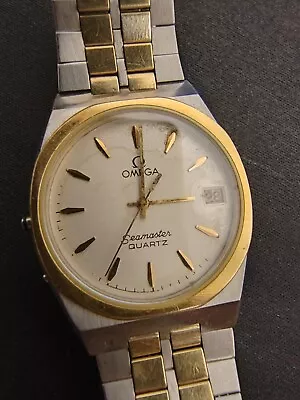 OMEGA Seamaster Quartz Two-Tone Vintage Watch - Repair & Parts - NO RESERVE! • $70