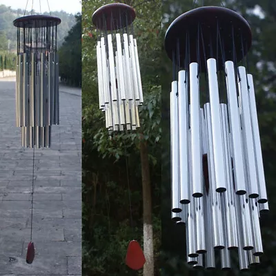 Large Metal Wind Chime Deep Tone Chapel Bells Tubes Outdoor Garden Hanging Decor • £10.31