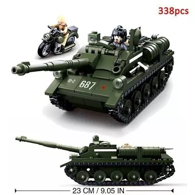 Building Blocks MOC Military WW2 SU85 Tank Destroyer Battle Brick Model Kids Toy • $40.83