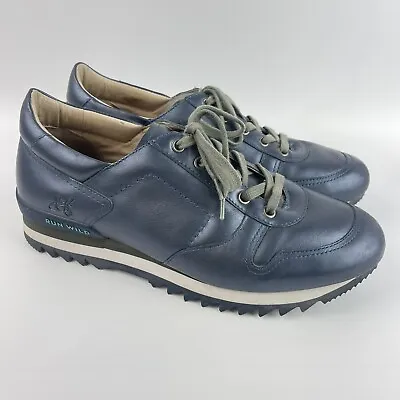 John Fluevog “Run Wild” Metallic Blue Sneakers Mens  Size 10 M Lace Up • $44.98