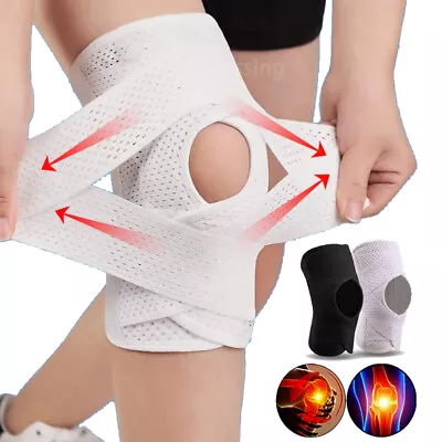 Knee Sleeve Compression Brace Meniscus Sport Joint Support Pain Arthritis Relief • $30.79