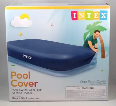 NEW INTEX - Rectangular Pool Cover - 120”x72” Navy- Snug Fit No Stakes Needed • $14.99