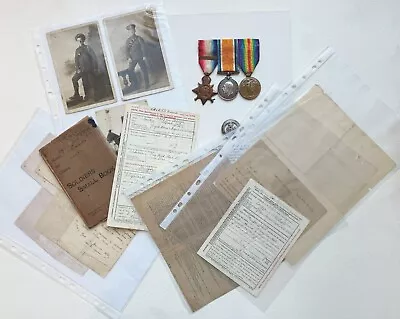 WW1 MONS STAR + BAR TRIO GROUP - Extensive Original Paperwork - A. J. COURSE RFA • £450