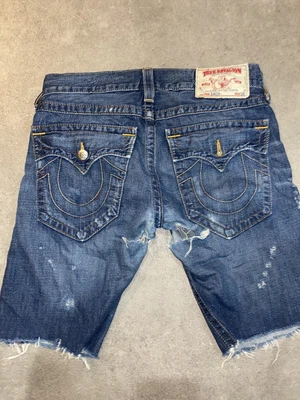 £25 • Buy Mens TRUE RELIGION Blue Denim Cut Off Shorts Size W30 Button Fly  Jean