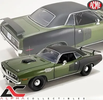 Acme A1806132vt 1:18 1971 Plymouth Hemi Cuda (ivy Green) Vinyl Top • $125.96