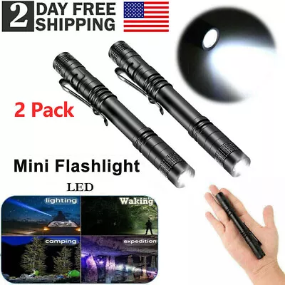 2x 1500000LM LED Tactical Torch Portable Mini Pen Light Handheld Flashlight Lamp • $8.29