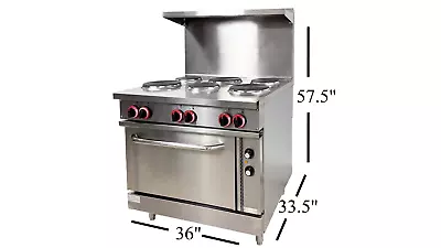 36  W Commercial 6 Burner Electric Oven Range Stainless Steel • $3835.76