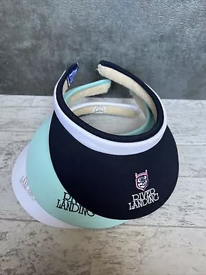 River Landing Golf Visors 3-count Navy Blue Light Teal White • $16