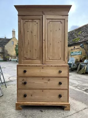 Antique Victorian Pine Linen Press In Amazing Condition • £2395