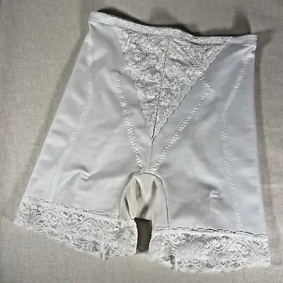 Vintage Sears Plus Size White Long Leg Girdle W/Detachable Garters Size 2XL • $64.99