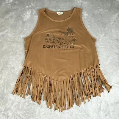 Moonchild Womens L Tank Top Tassles Faux Suede Desert Valley California Festival • $17