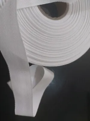 Herringbone  Webbing Twill Tape Strap Ties Bunting Trim Bag 10mx25mm  • £6.55