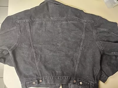 VTG Levi's Jacket Mens L Black Denim Trucker 70598 4159 90s Oversized Grunge USA • $80