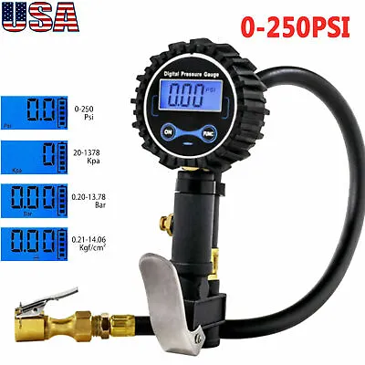 250 PSI Digital Tire Inflator With Pressure Gauge Air Chuck For Truck Car Bike • $13.81