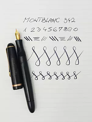 Montblanc 342 Celuloid Piston Fountain Pen 14k EF Flex Nib Vintage 50s Very Rare • $169.99