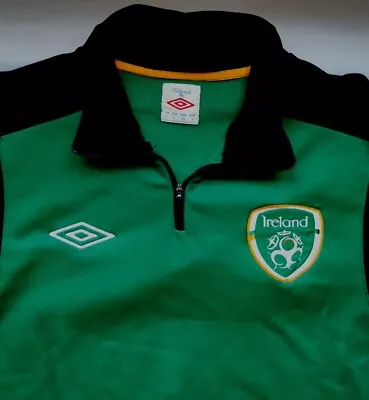 £29.99 • Buy Umbro Republic Of Ireland Football Shirt Warm Up Track Top L XL Half Zip 3 Three