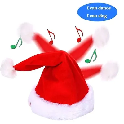 Moving Merry Christmas Gift Hat Hat Santa For Child Xmas Dancing Singing Home • £11.99