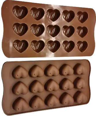 Love Heart Chocolate Mould Wax Valentines Mould Jelly Silicone Baking • £2.89
