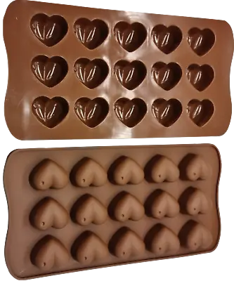 Love Heart Shaped Tray Chocolate Ice Cube Silicone Mould Baking Mold Wax Melt • £3.19