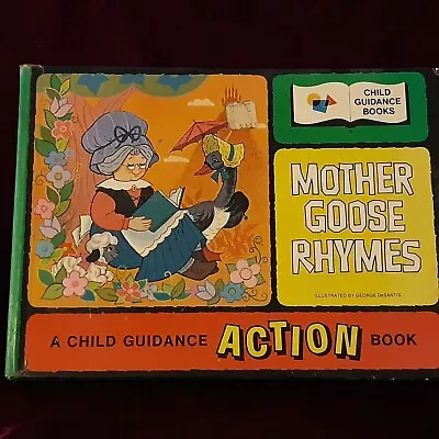 Vintage Mother Goose Rhymes - Child Guidance Action Book - Moves! - Free Shippng • $20.50