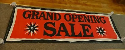 Vintage 1960s Grand Opening Sale Cloth Canvas Banner Clothing Store - 103” X 34” • $59.95