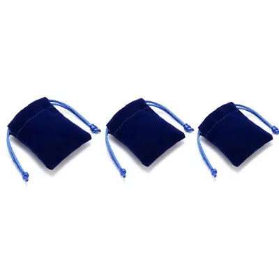 3pcs Small 2.75 X3.5  Blue Velvet Jewelry Wedding Party Gift Bag Pouches Set • $7.99