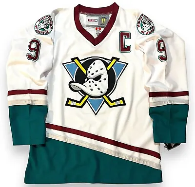 Paul Kariya Anaheim Mighty Ducks CCM White Throwback Jersey (Men's Sizes) • $149.95