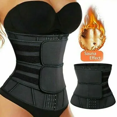 Women Waist Trainer Cincher Trimmer Sweat Belt Corsets Body Shaper Gym Shapewear • £6.79