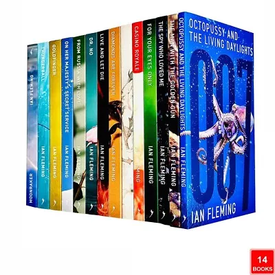 Ian Fleming James Bond 007 Collection 14 Books Set Moon RakerThunder  Paperback • £99.90