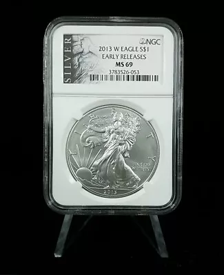 2013-W EAGLE S$1 NGC MS69 Burnished Silver Eagle West Point Early Releases #0166 • $37.99