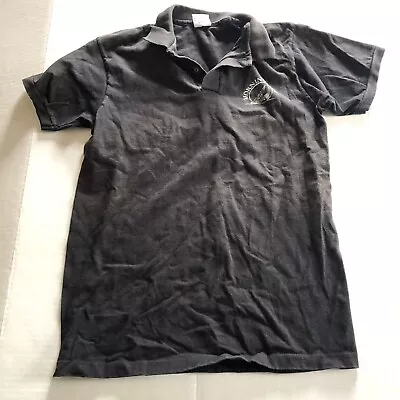 Anvil Morning Star Vtg Black Short Sleeve Polo Shirt Sailing Boat Sz M A1281 • $15