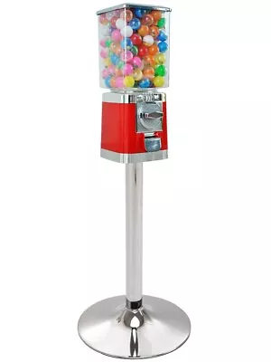 £112.99 • Buy Chrome Metal Stand + 20p Coin Operated Red Retro Toy Vending Machine + 100 Caps
