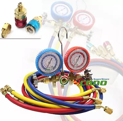 R12 R134A A/C Diagnostic Manifold Gauge Set H/L Quick Coupler Adapter 1/2  ACME • $36.99