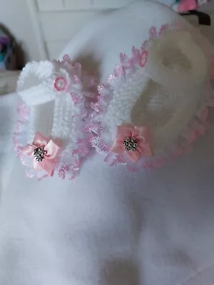 £1.50 • Buy Knitted Baby Girl Mary Jane Shoes