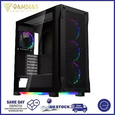 Gamdias ATHENA P1 Computer Case ATX Mid Tower Gaming PC Case With 4 X ARGB Fans • $149