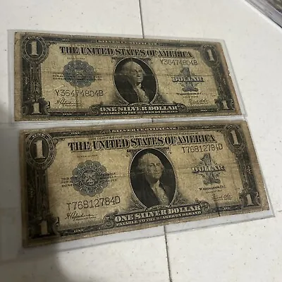 1923 Series Blue Seal $1 Large Size Silver Certificate Lot Of 2 L3 • $65